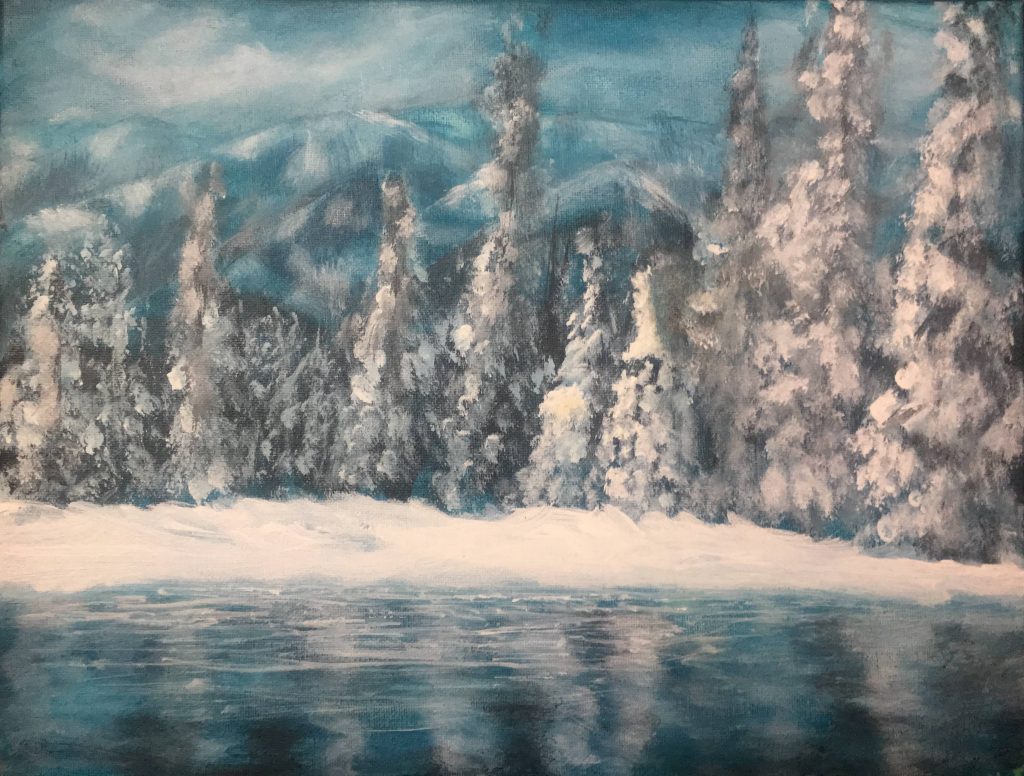 abstract winter landscape paintings