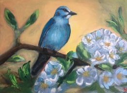 Blue jay painting