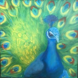 Peacock Painting for Nursery Decor