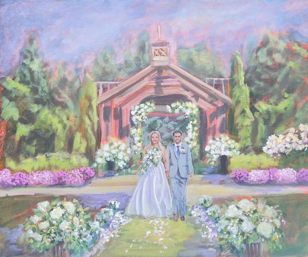 Ceremony painting at The Farmhouse, Plainfield, IL