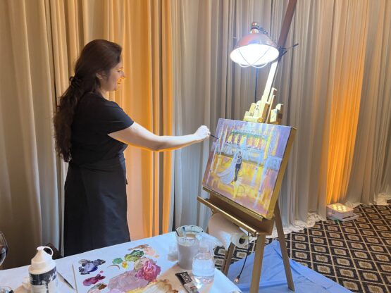 Live Wedding Painter Chicago based travel for weddings and events