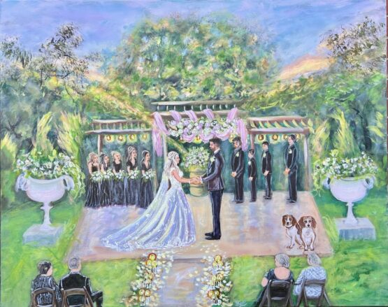 Live wedding painting Midwest at Old Oaks winery, Milan, IL