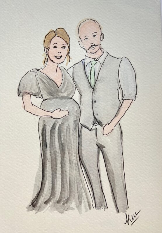 Live Watercolor Guest Sketches for Weddings