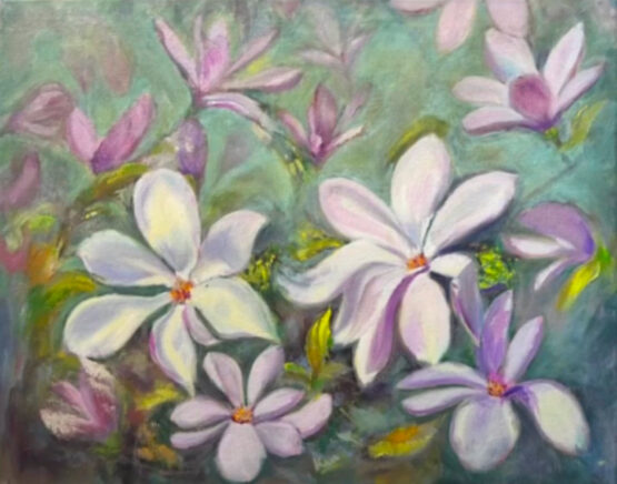 Magnolias oil painting on canvas
