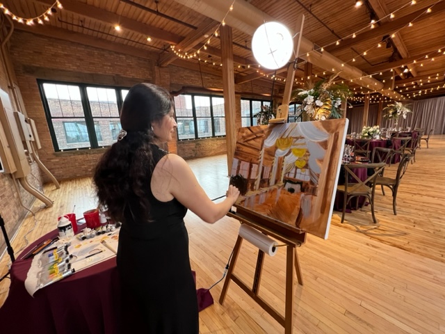 Painting live at Bridgeport Art Center Skyview lofts