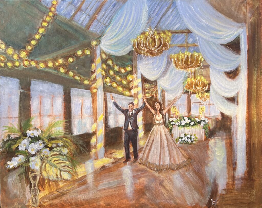 Designer Skyloft dreamy wedding painting Chicago