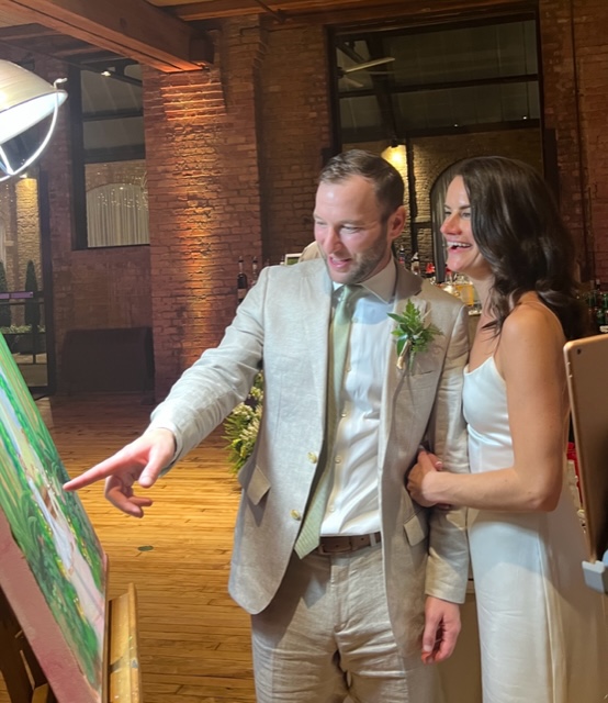 Live Wedding Painting reaction