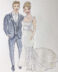 Custom Watercolor wedding portrait Artist Chicago