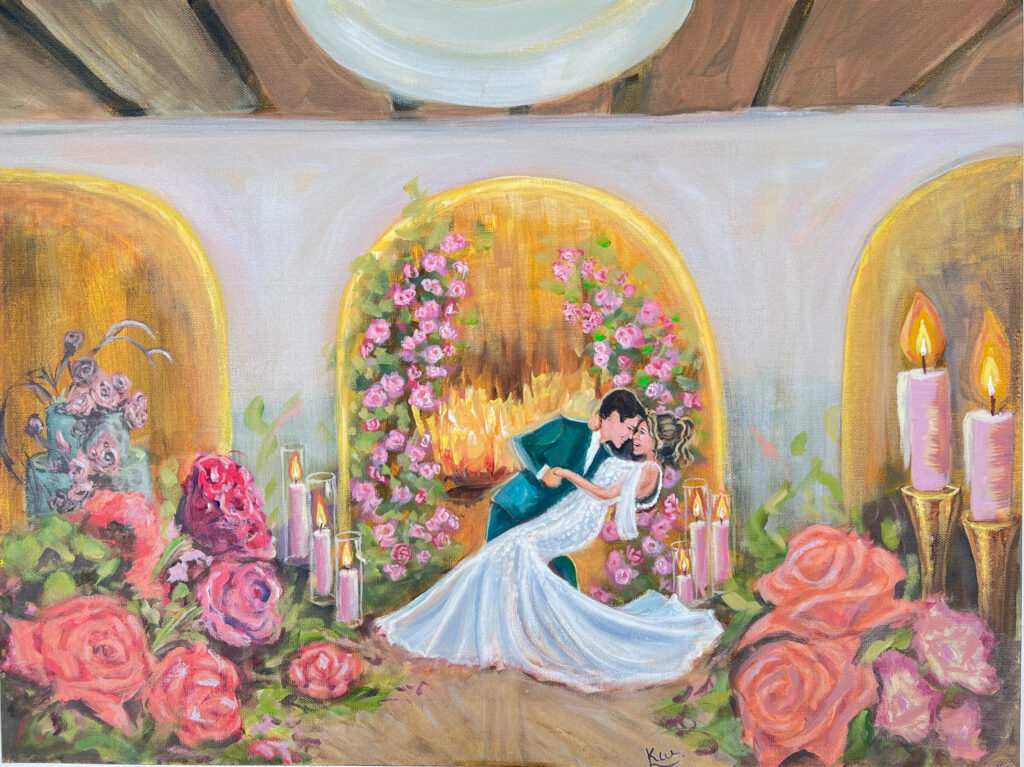 Live wedding painting Chicago Winery
