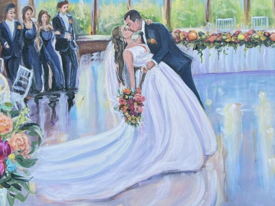 Live Wedding Portrait Painting Chicago at Chicago Athletic Association Hotel