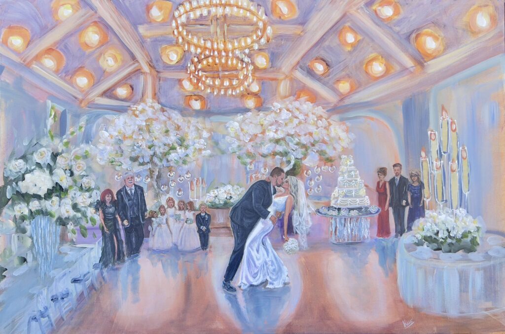 Live wedding portrait painting at Reception 24x36 inch